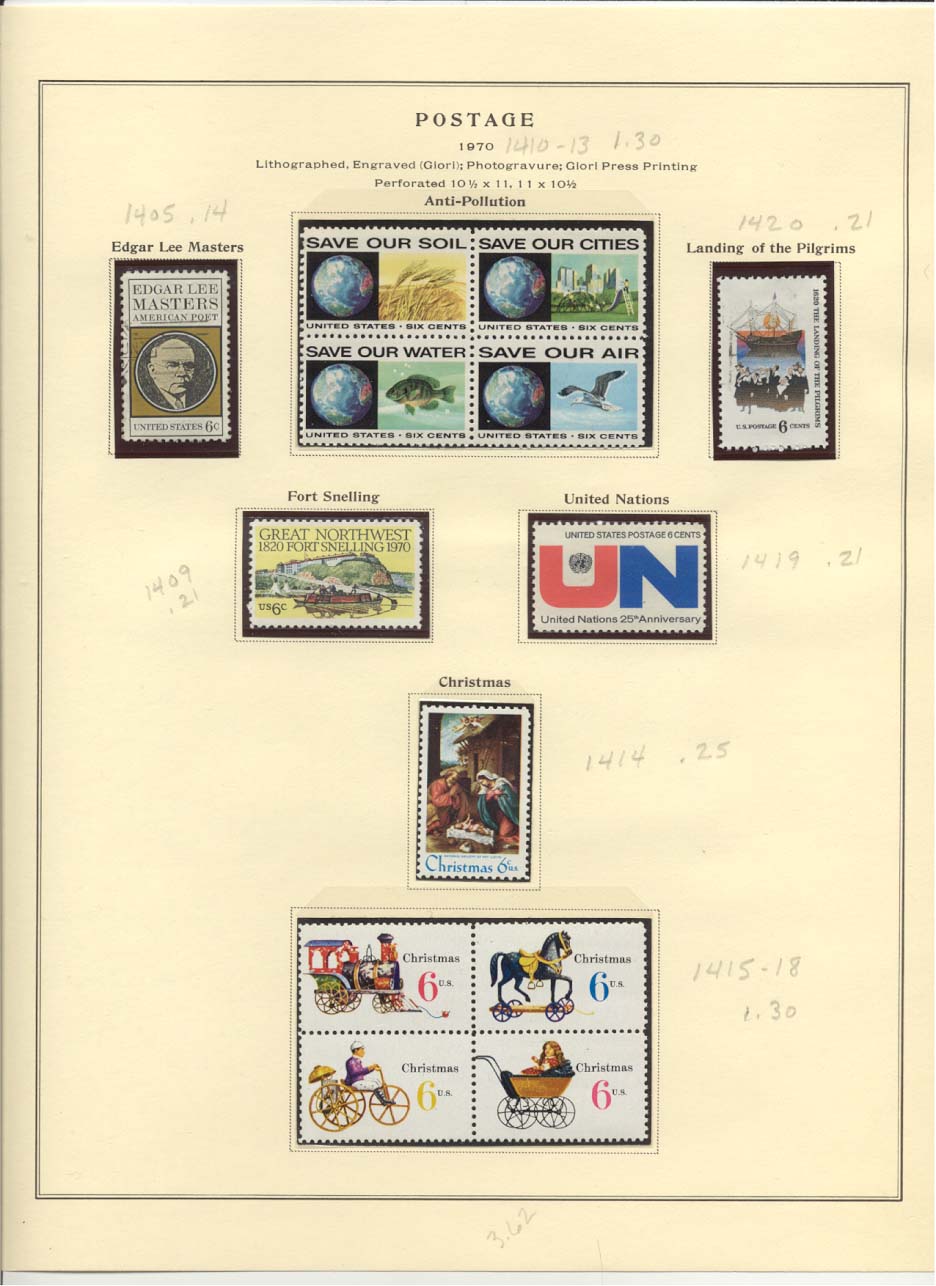 Postage Stamps Scott #1405, 1410-1413, 1420, 1409, 1419, 1414, 1415-1418
