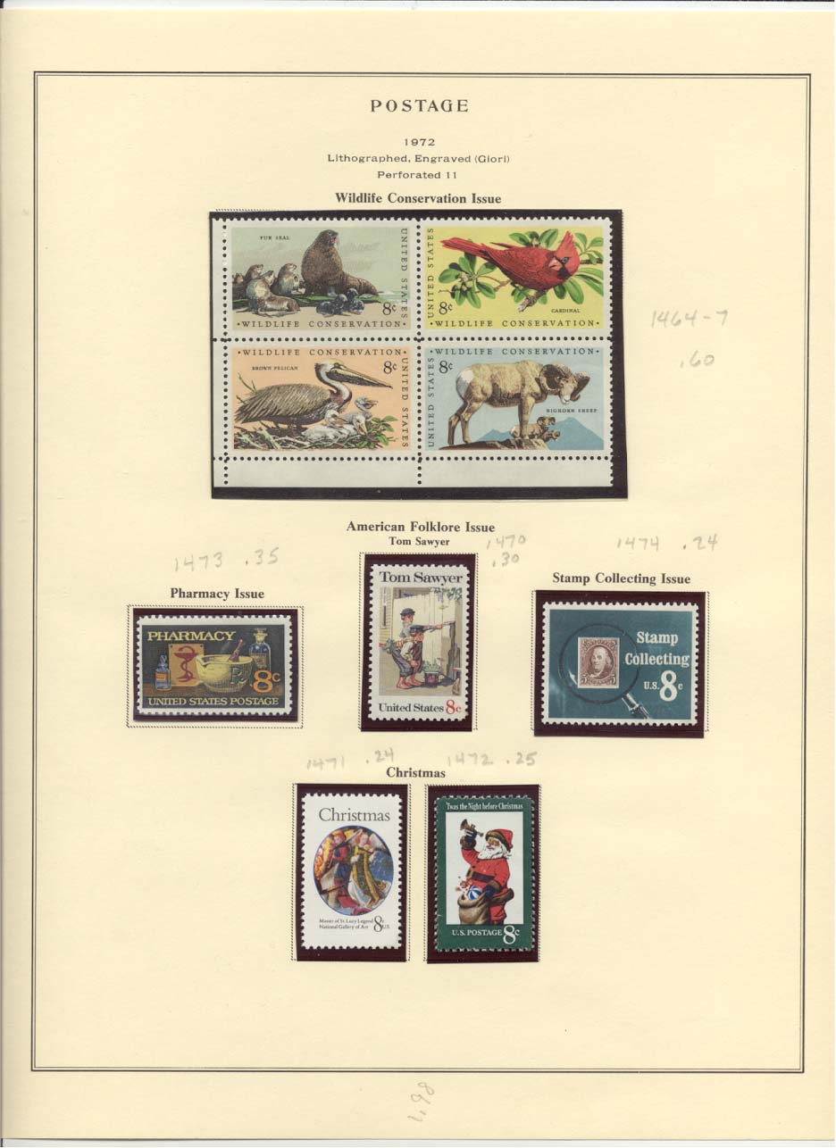 Postage Stamps Scott #1464-1467, 1473, 1470, 1474, 1471, 1472