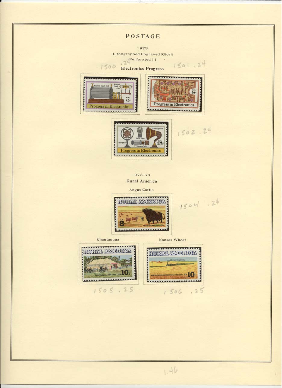 Postage Stamps Scott #1500, 1501, 1502, 1504, 1505, 1506