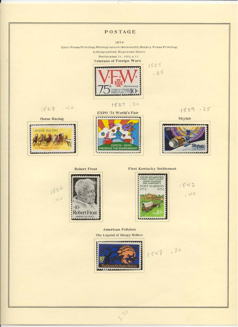Postage Stamps Scott #1525, 1528, 1527, 1529, 1526, 1542, 1548