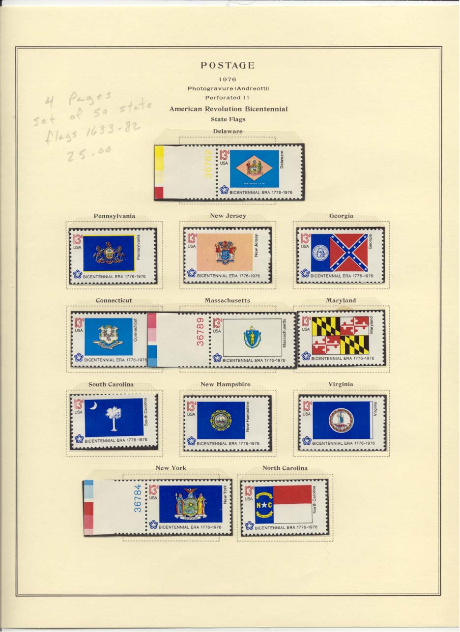 Postage Stamps Scott #1633, 1634, 1635, 1636, 1637, 1638, 1639, 1640, 1641, 1642, 1643, 1644