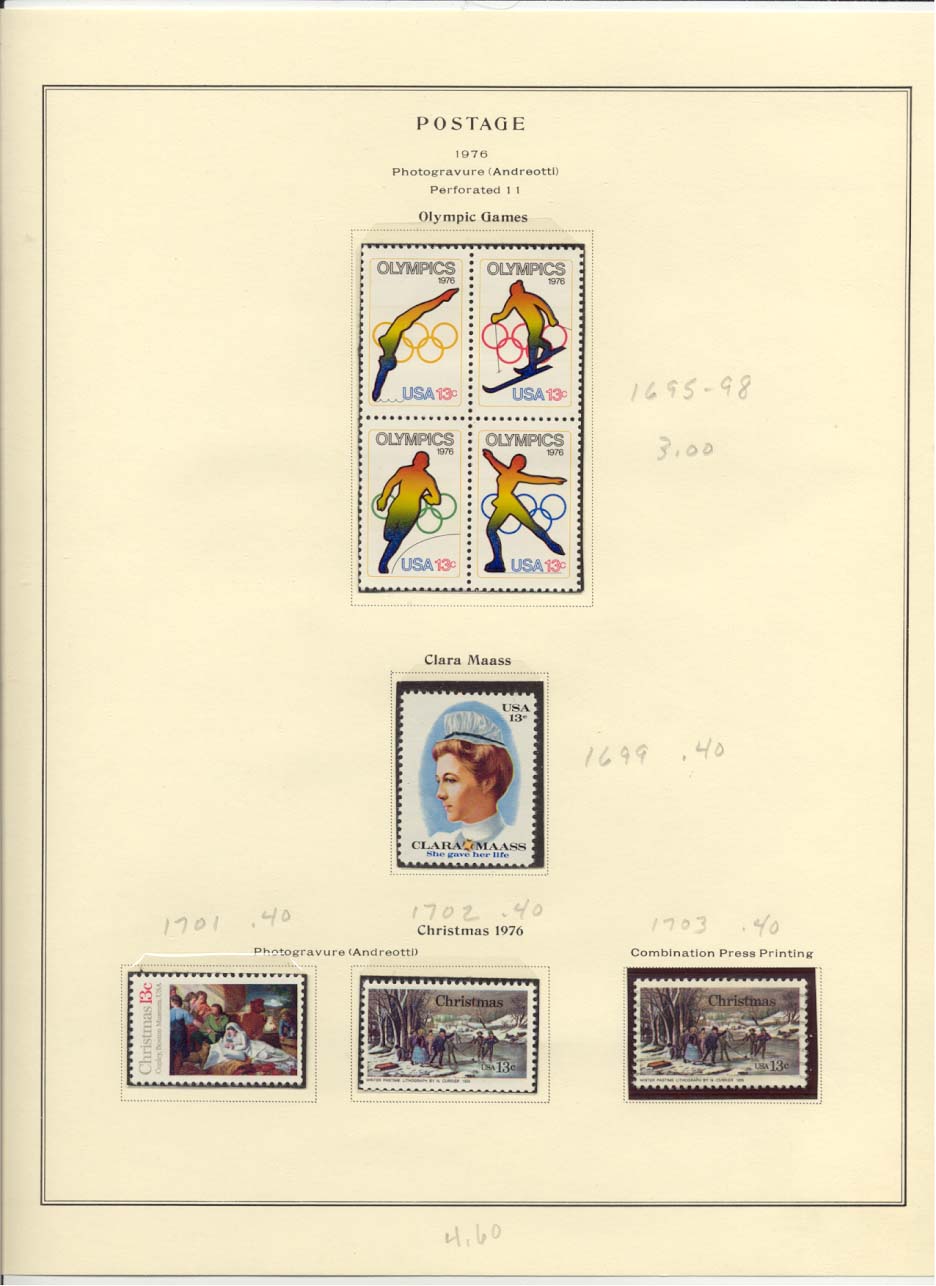 Postage Stamps Scott #1695-1698, 1699, 1701, 1702, 1703