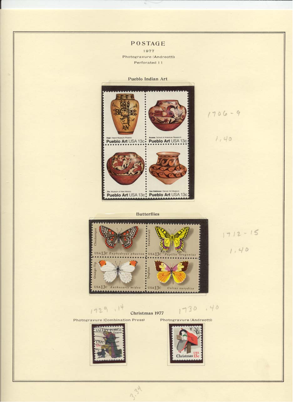 Postage Stamps Scott #1706-1709, 1712-1715, 1729, 1730