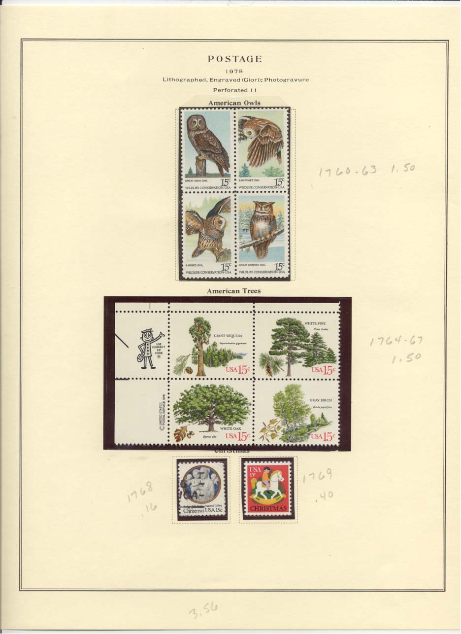 Postage Stamps Scott #1760-1763, 1764-1767, 1768, 1769