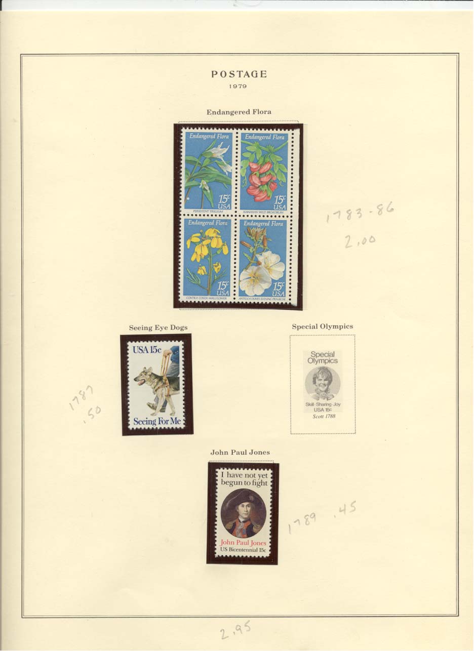 Postage Stamps Scott #1783-1786, 1787, 1789