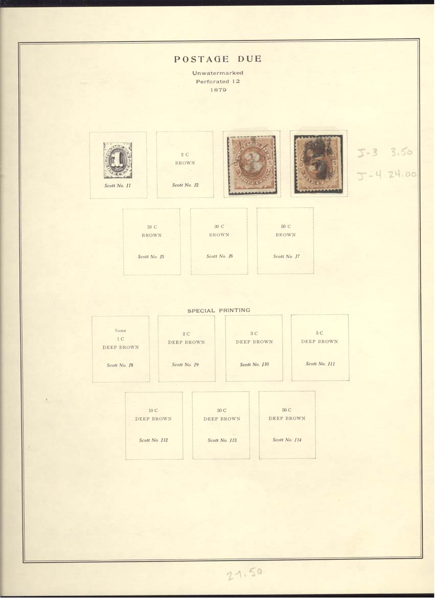Postage Due Stamps Scott #J3 and J4