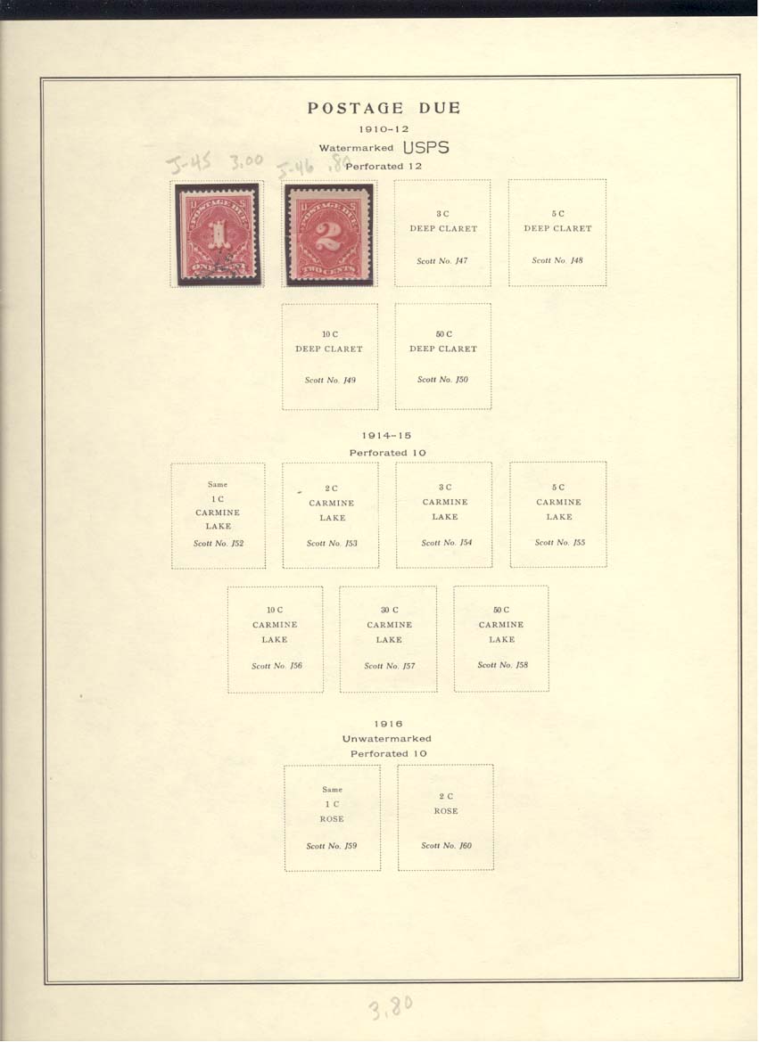 Postage Due Stamps Scott #J45 and J46