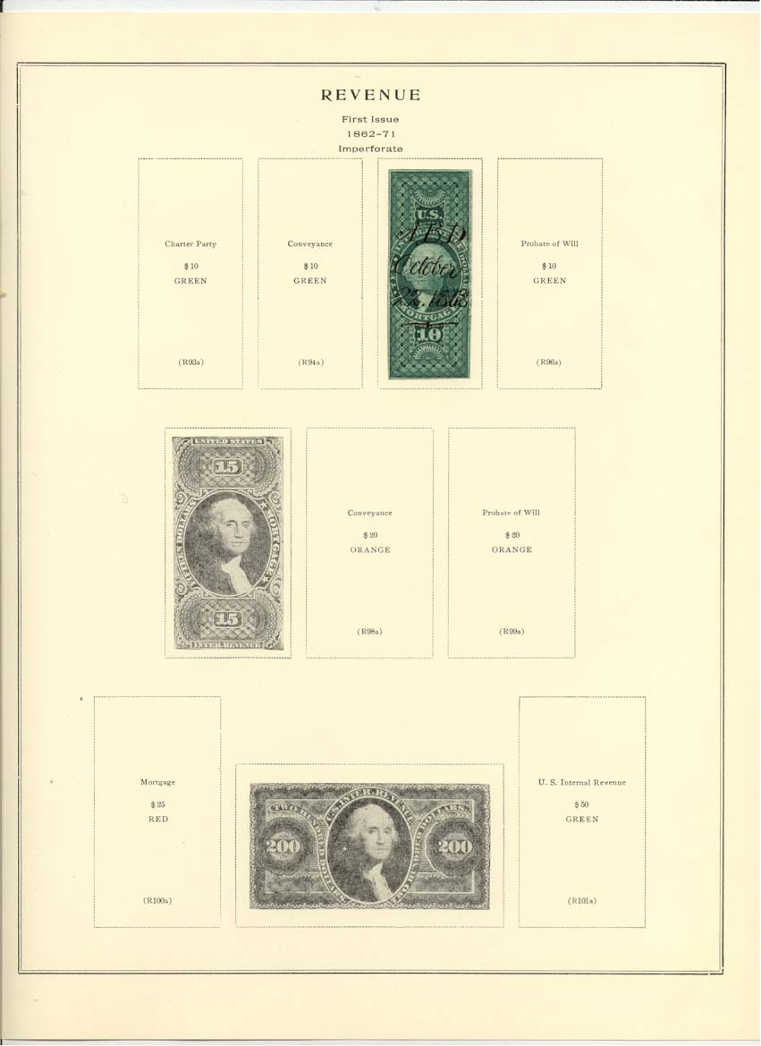 First Issue Revenue Stamp Catalog #R95a