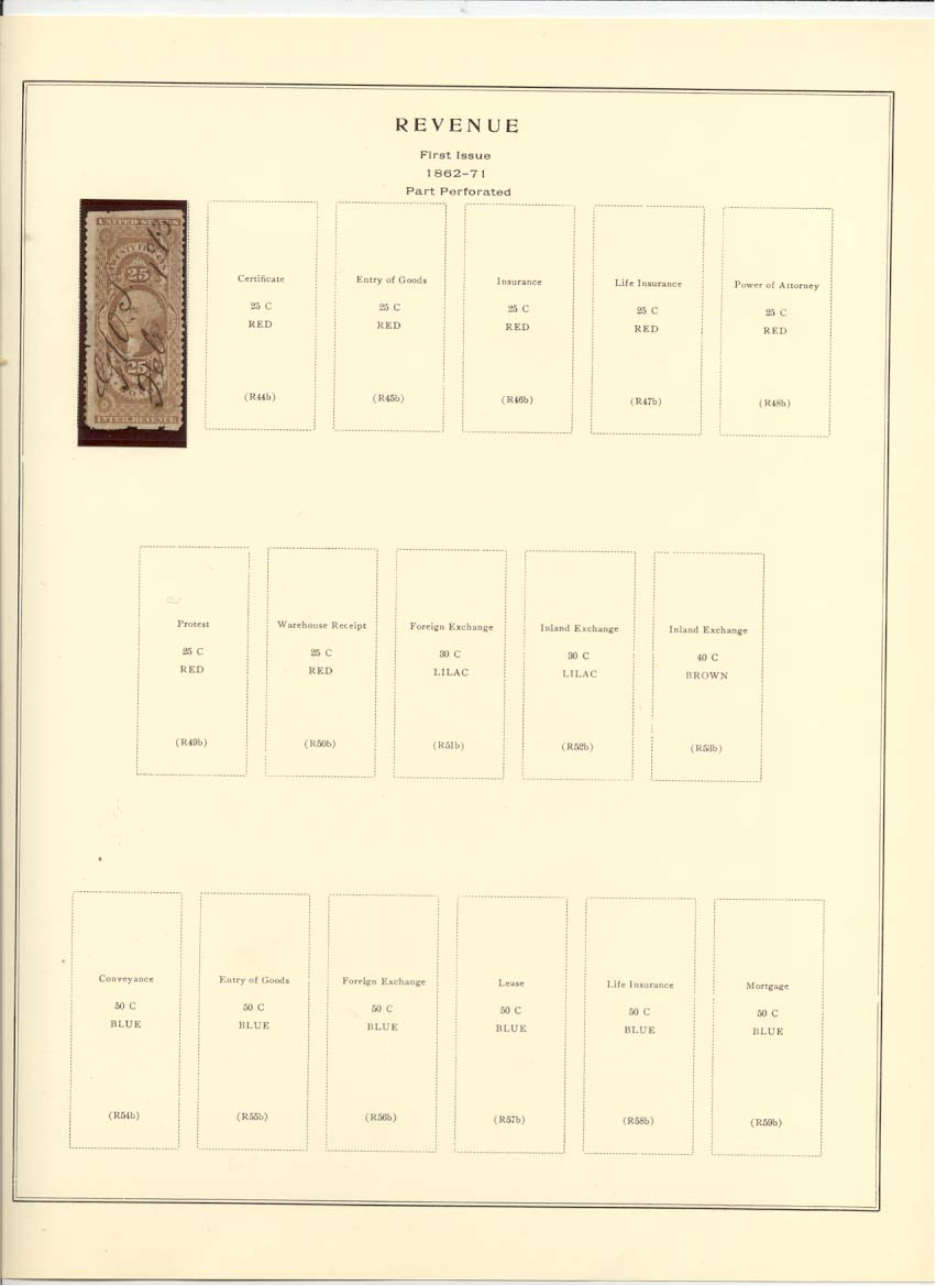 First Issue Revenue Stamp Catalog #R43b