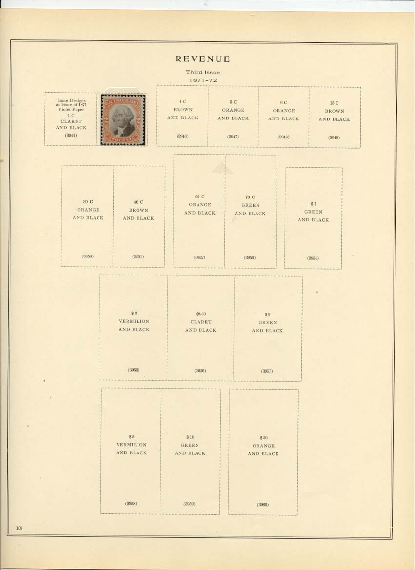 Third Issue Revenue Stamp Catalog #3945