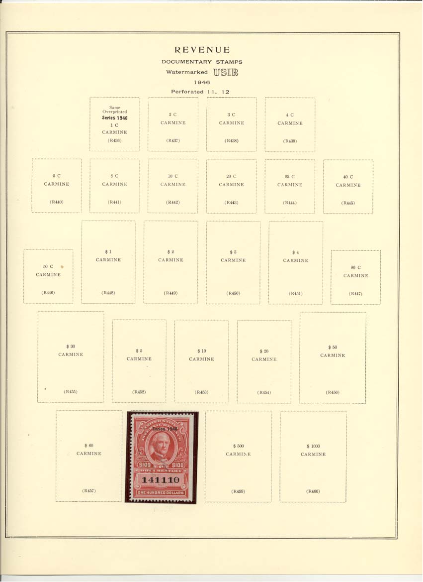 Documentary Revenue Stamp Catalog #R458