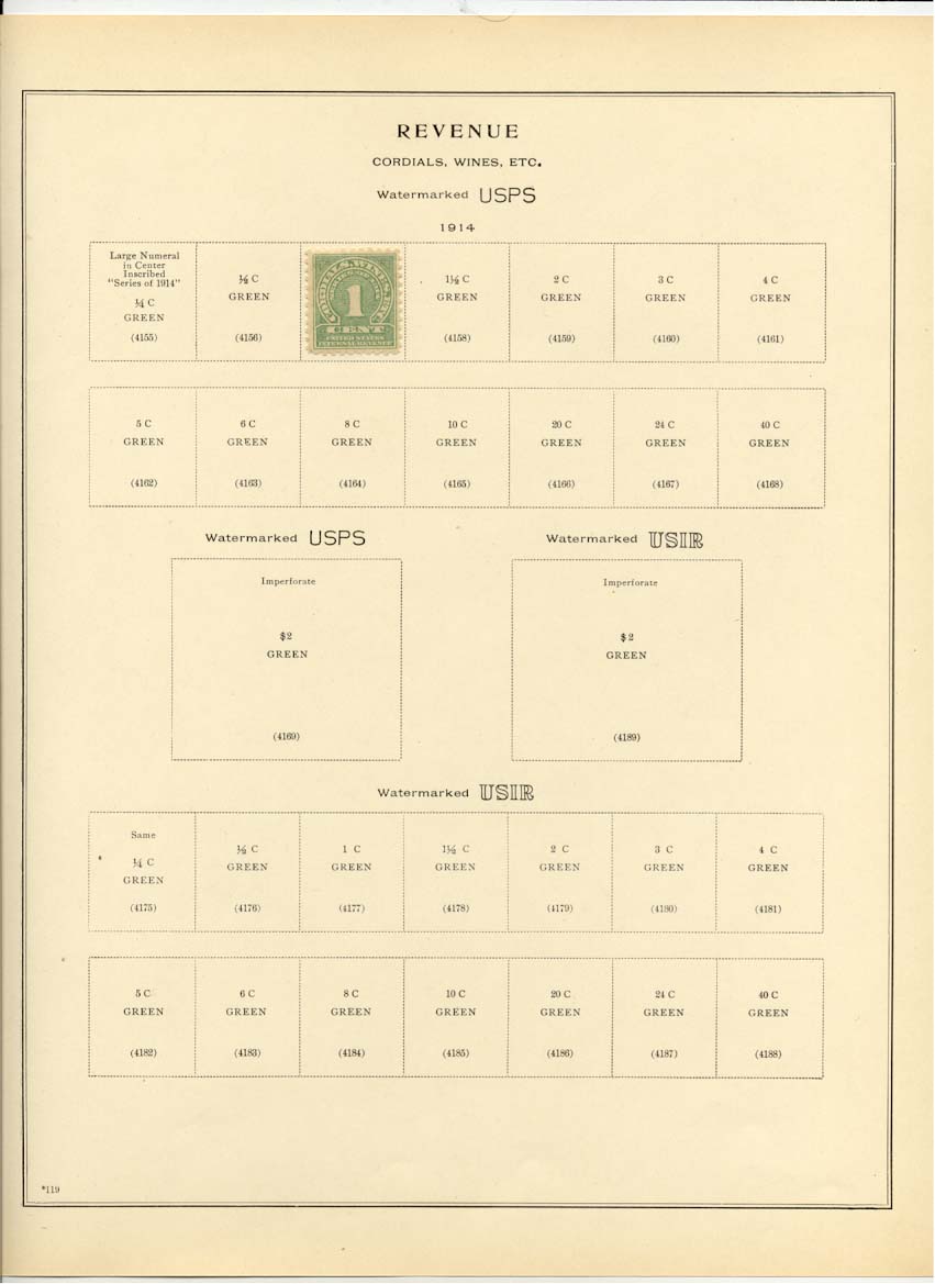 Wine Revenue Stamp Catalog # 4157