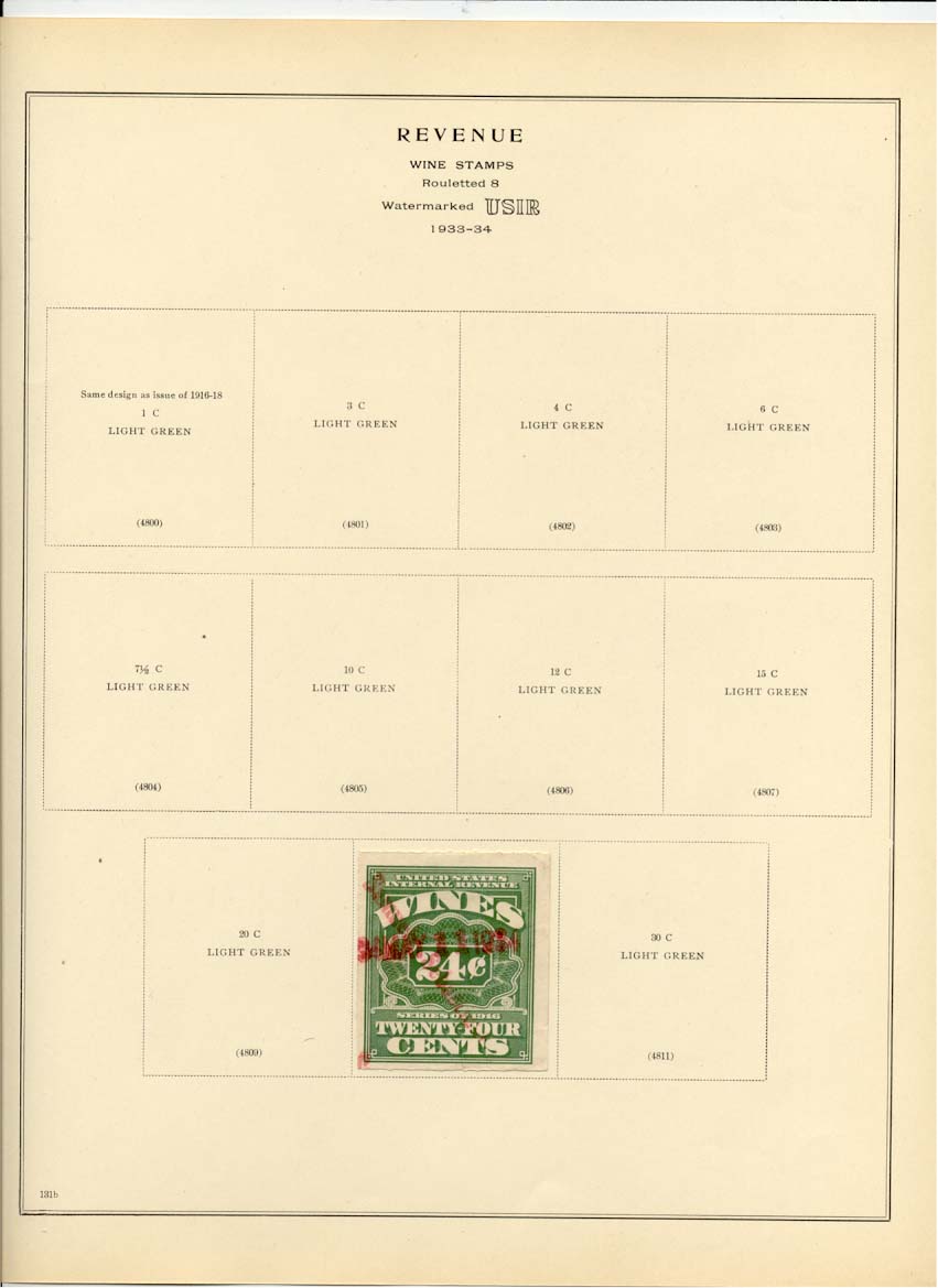 Wine Revenue Stamp Catalog # 4810