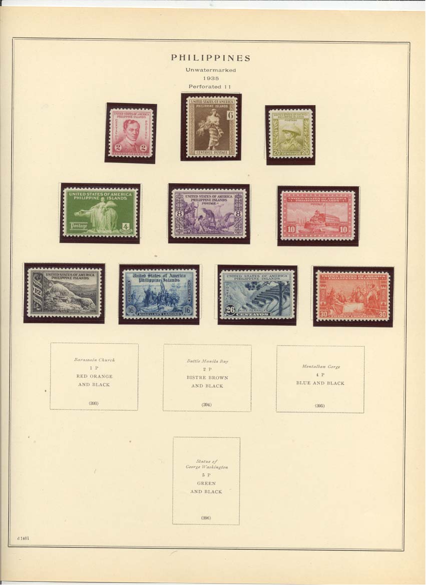 Philippines Catalog #383, 384, 385, 386, 387, 388, 389, 390, 391, 392
