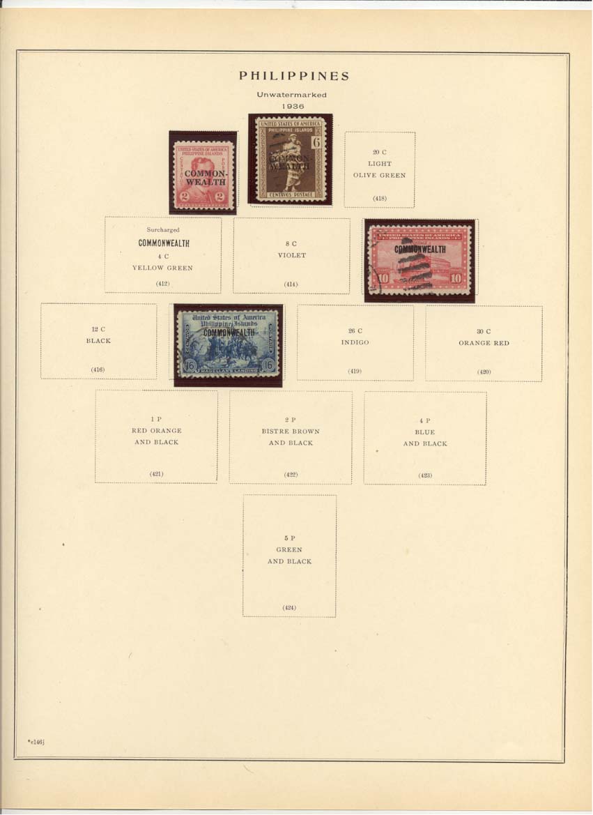 Philippines Catalog #411, 413, 415, 417