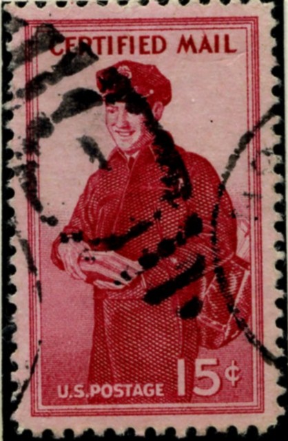 Scott FA1 15 Cent Certified Mail Stamp Letter Carrier a