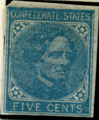 Scott Confederate 205 5 Cent Stamp Jefferson Davis London Print