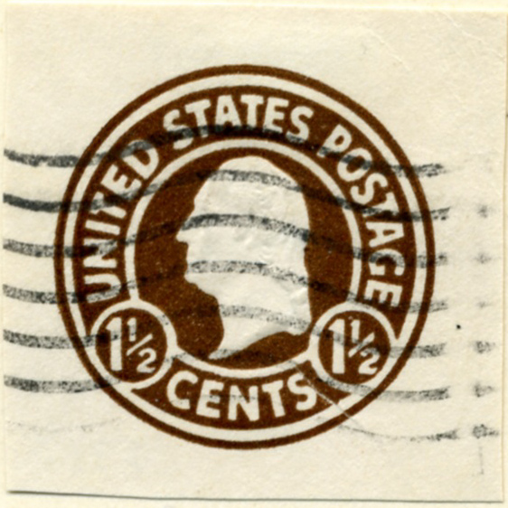Scott U481 1 1/2 Cent Envelope Stamp George Washington on White