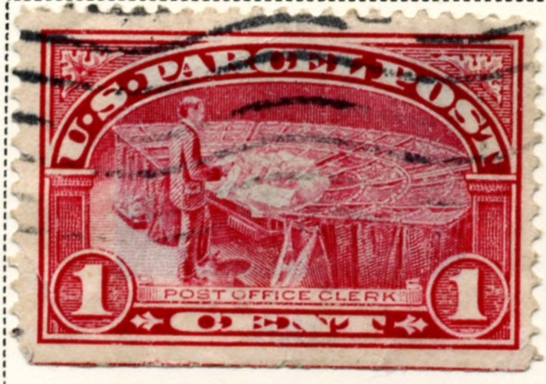 Scott Q1 1 Cent Parcel Post Stamp Postal Clerk