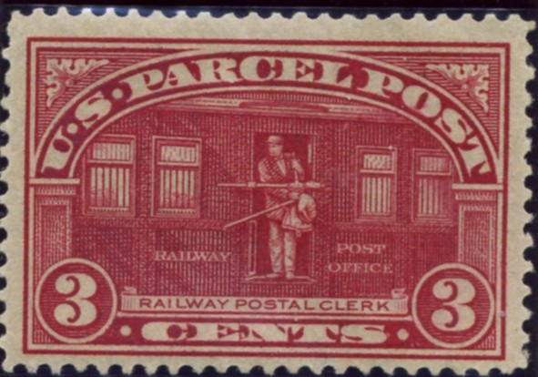 Scott Q3 3 Cent Parcel Post Stamp Railway Postal Clerk a