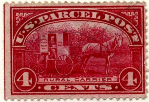Scott Q4 4 Cent Parcel Post Stamp Rural Mail Carrier