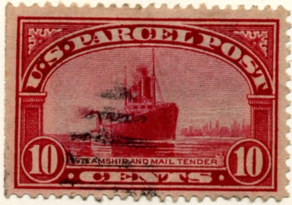 Scott Q6 10 Cent Parcel Post Stamp Steamship and Mail Tender