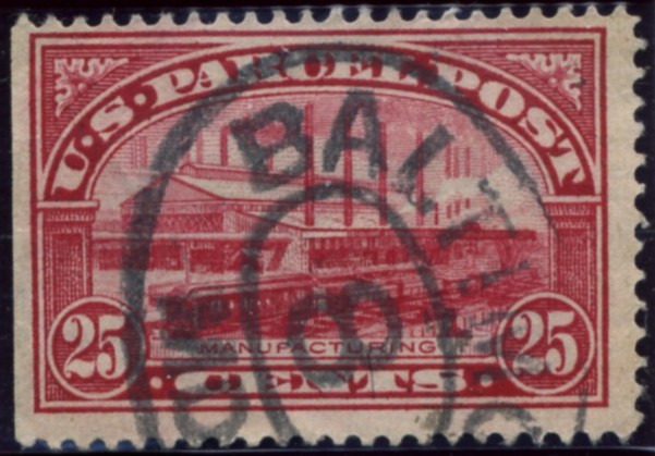 Scott Q9 25 Cent Parcel Post Stamp Manufacturing a