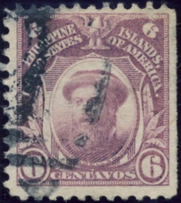 Scott PIPS243 Philippines 6 Centavos Stamp Magellan