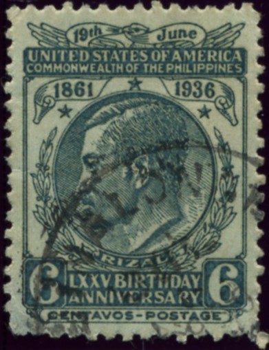 Scott PIPS403 Philippines 6 Centavos Stamp Rizal 75th Anniversary