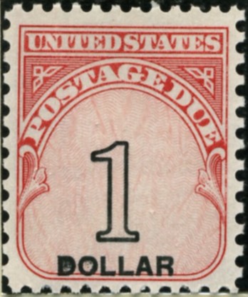 Scott J100 1 Dollar Postage Due Stamp