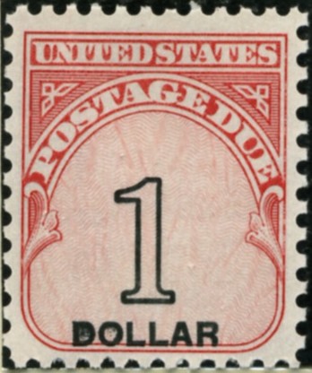 Scott J100 1 Dollar Postage Due Stamp