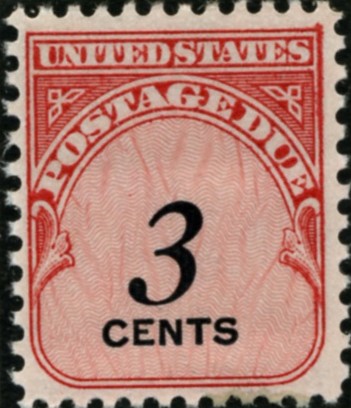 Scott J91 3 Cent Postage Due Stamp a