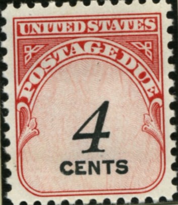 Scott J92 4 Cent Postage Due Stamp a