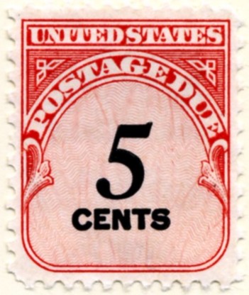 Scott J93 5 Cent Postage Due Stamp