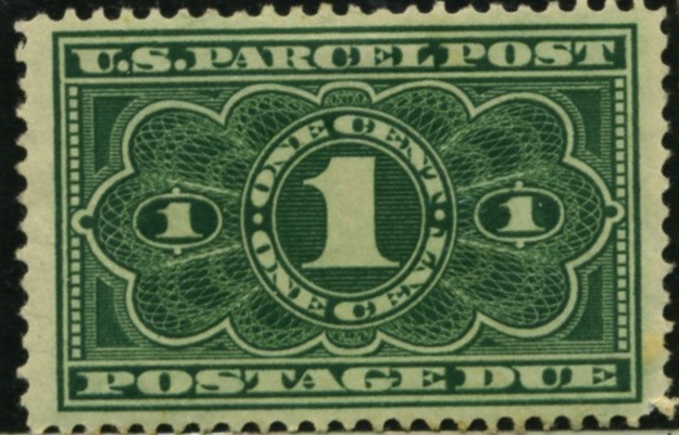 Scott JQ1 1 Cent Parcel Post Postage Due Stamp a