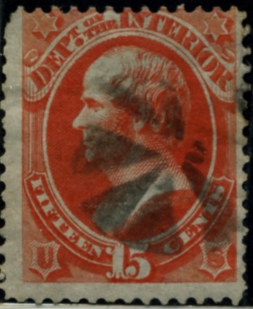 Scott O21 15 Cent Official Stamp Department of the Interior