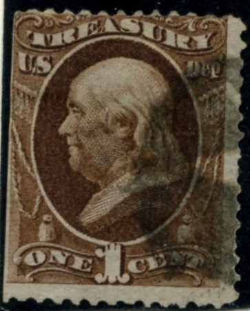 Scott O72 1 Cent Official Stamp Treasury Department