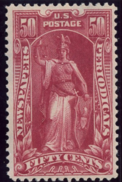 Scott PR119 50 Cent Newspapers and Periodicals Stamp Justice Carmine