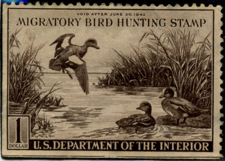 Scott RW9 1 Dollar Department of the Interior Duck Stamp Widgeon