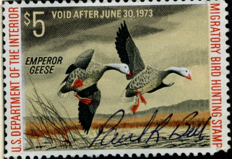 Scott RW39 5 Dollar Department of the Interior Duck Stamp Emperor Geese