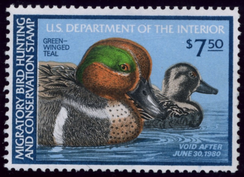 Scott RW46 7.50 Dollar Department of the Interior Duck Stamp Green Winged Teal