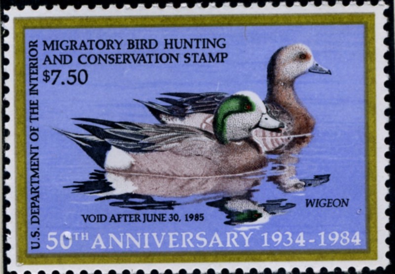 Scott RW51 7.50 Dollar Department of the Interior Duck Stamp Wigeon