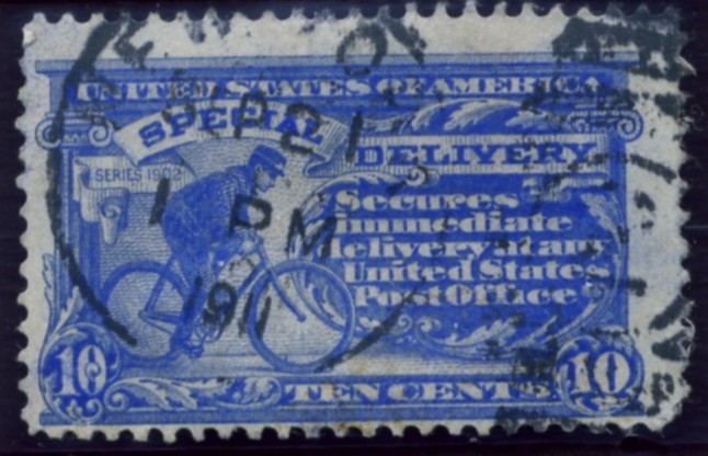 Scott E8 10 Cent Special Delivery Stamp Bicycle Messenger