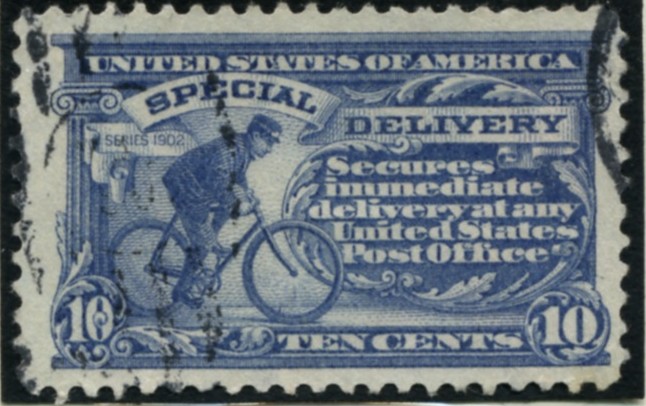 Scott E11 10 Cent Special Delivery Stamp Bicycle Messenger a