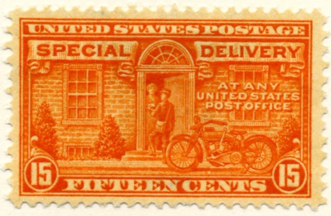 Scott E16 15 Cent Special Delivery Stamp Motorcycle Messenger
