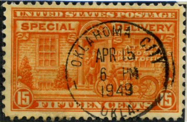 Scott E16 15 Cent Special Delivery Stamp Motorcycle Messenger a