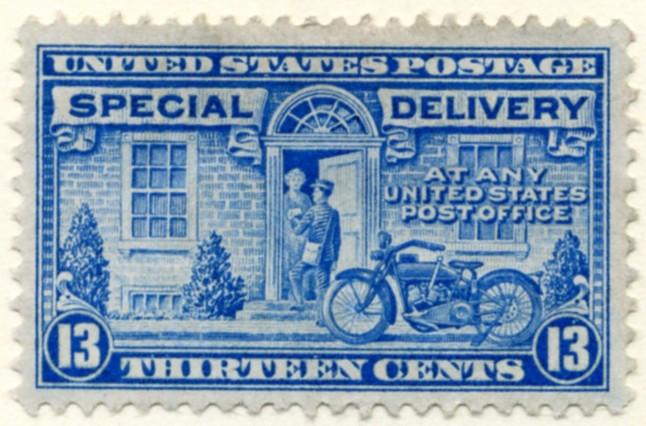 Scott E17 13 Cent Special Delivery Stamp Motorcycle Messenger