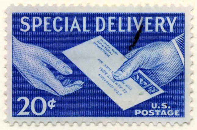 Scott E20 20 Cent Special Delivery Stamp Handing Letter