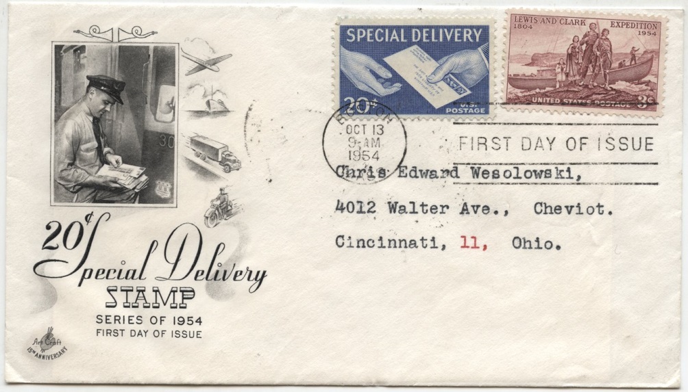Scott E20 20 Cent Special Delivery Stamp Handing Letter First Day Cover