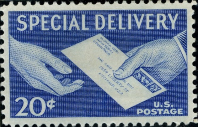 Scott E20 20 Cent Special Delivery Stamp Handing Letter b